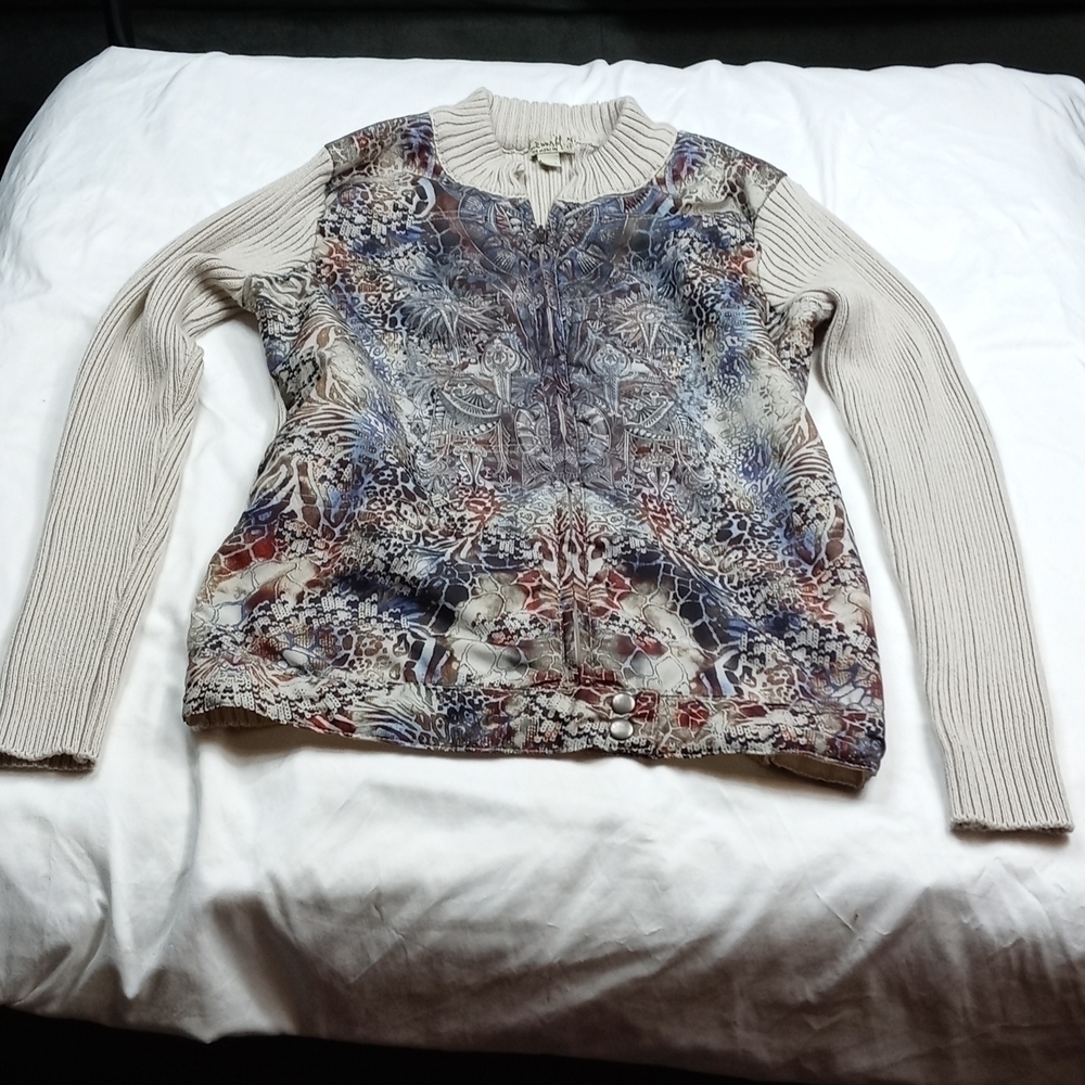 One world womens XL zippered sweater